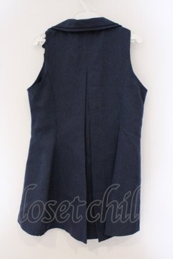 画像3: axes femme / バックタックロングベスト M ネイビー O-26-03-23-009-AX-JA-IG-OS