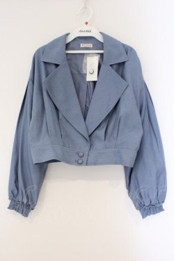 画像1: axes femme / テーラー襟ショートジャケット F ブルー O-26-03-23-011-AX-JA-IG-OS