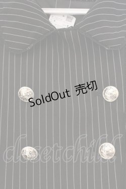 画像2: axes femme POETIQUE / ダブルボタンケープジャケット M クロ ストライプ O-26-03-23-012-AX-JA-IG-OS