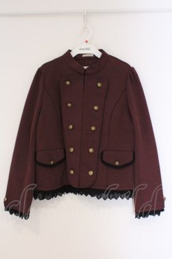 画像1: axes femme / ナポレオン風ストレッチジャケット  ワイン O-26-03-23-013-AX-JA-IG-OS