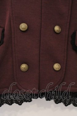 画像2: axes femme / ナポレオン風ストレッチジャケット  ワイン O-26-03-23-013-AX-JA-IG-OS