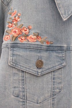 画像2: axes femme / 花刺繍ストレッチデニムジャケット L インディゴ O-26-03-23-019-AX-JA-IG-OS