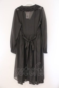 画像3: axes femme POETIQUE / 刺繍襟シアーロングコート  チャコール O-26-03-23-020-AX-OP-IG-OS