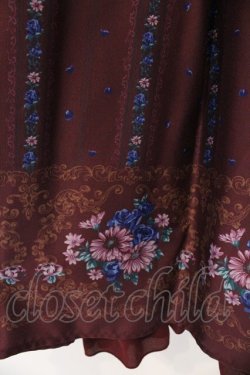 画像3: axes femme / ガーベラ＆オータムローズワンピース  ワイン×ネイビー O-26-03-23-021-AX-OP-IG-OS