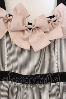 画像2: axes femme POETIQUE / リボンデコレーションワンピース  クロ×シロ×ピンク O-26-03-23-028-AX-OP-IG-OS