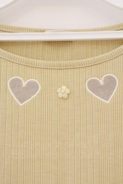 画像2: axes femme POETIQUE / 透かしハートプルオーバー M イエロー O-26-03-24-025-AX-TO-OW-OS