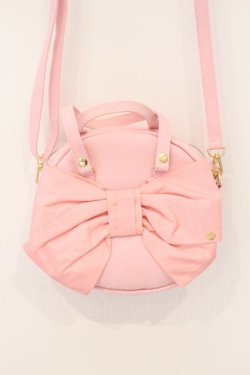 画像1: Perla nell' ostrica / シャンタンリボン付きハンプBag　バッグ  ピンク O-26-03-24-003-EL-BG-OW-OS