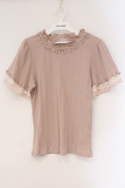 画像1: axes femme / プチスタンドリブプルオーバー F ピンク O-26-03-24-028-AX-TO-OW-OS