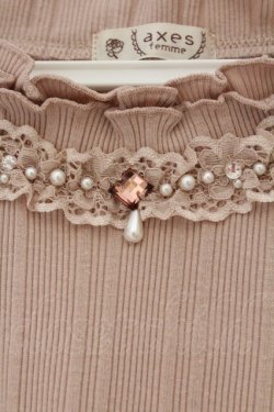 画像2: axes femme / プチスタンドリブプルオーバー F ピンク O-26-03-24-028-AX-TO-OW-OS