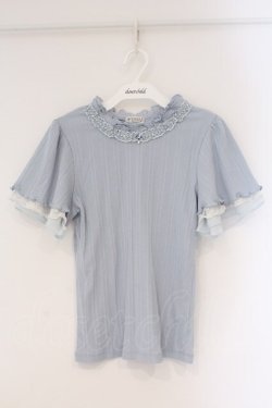 画像1: axes femme / プチスタンドリブプルオーバー F サックス O-26-03-24-030-AX-TO-OW-OS