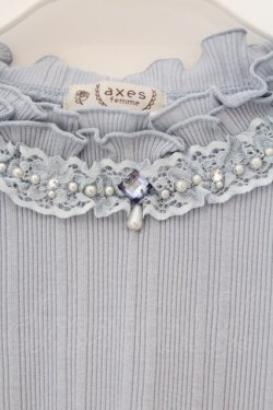 画像2: axes femme / プチスタンドリブプルオーバー F サックス O-26-03-24-030-AX-TO-OW-OS