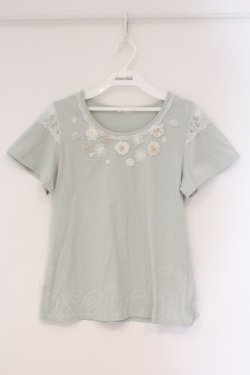 画像1: axes femme / フラワーモチーフインナープルオーバー M グリーン O-26-03-24-031-AX-TO-OW-OS