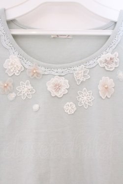 画像2: axes femme / フラワーモチーフインナープルオーバー M グリーン O-26-03-24-031-AX-TO-OW-OS