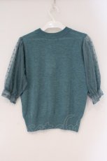 画像3: axes femme / 袖ドットチュールプルオーバー M グリーン O-26-03-24-032-AX-TO-OW-ZT272 (3)