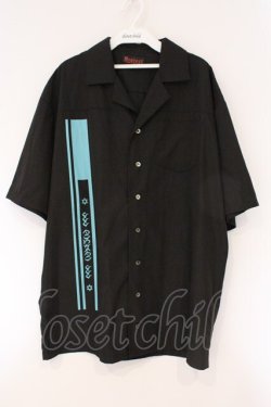 画像1: Deorart / バイカラーヘムオープンカラーハーフシャツ M ブラックｘサックス O-26-03-24-038-PU-BL-YM-OS