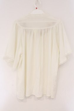 画像3: axes femme / ひまわり刺繍楊柳ブラウス M キナリ O-26-03-24-039-AX-BL-OW-OS