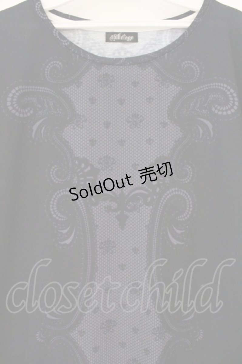 画像2: abilletage / トロンプルイユTシャツワンピース  ブラック O-26-03-24-040-GO-OP-OW-OS (2)