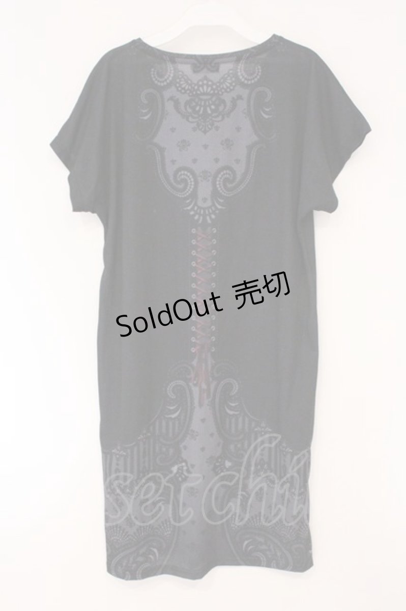 画像3: abilletage / トロンプルイユTシャツワンピース  ブラック O-26-03-24-040-GO-OP-OW-OS (3)