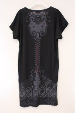 画像3: abilletage / トロンプルイユTシャツワンピース  ブラック O-26-03-24-040-GO-OP-OW-OS (3)