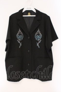 画像1: LISTEN FLAVOR / 薔薇と炎ハーフスリーブジャケット F ブラック O-26-03-24-043-PU-BL-YM-OS