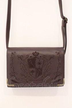 画像1: metamorphose / エンブレム刺繍ポシェット  ブラウン O-26-03-24-004-ME-BG-OW-OS