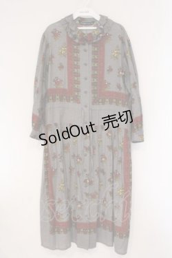 画像1: Jane Marple Dans Le Salon / Flowers of Jouy scarf Agathaドレス M グレー O-26-03-24-045-JM-OP-OW-OS