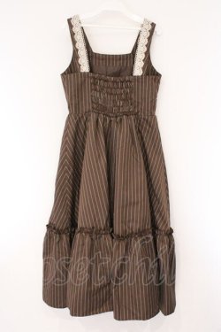 画像3: m petit by misako / TT*AOKストライプジャンパースカート M ブラウン O-26-03-24-049-LO-OP-OW-OS