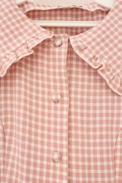 画像2: m petit by misako / ギンガムチェックワンピース S ピンク O-26-03-24-050-LO-OP-OW-OS