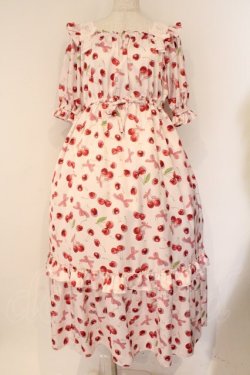 画像1: Emily Temple cute / Shadow Cherryロングワンピース M ピンク O-26-03-24-051-ET-OP-OW-OS