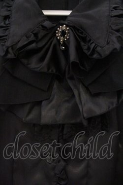 画像3: MARBLE / ブローチコサージュ+フリルタイ付きブラウス  ブラック O-26-03-24-058-GO-BL-OW-OS