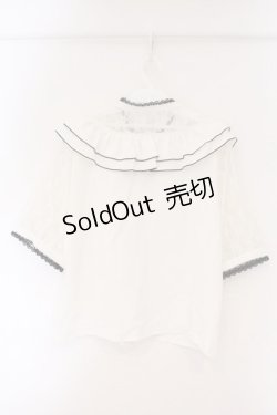 画像3: DearMyLove / レース切替ブラウス 3L シロ×クロ O-26-03-24-061-EL-BL-OW-OS