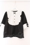DearMyLove / ラウンドフリルメイドブラウス 3L クロ×シロ O-26-03-24-062-EL-TO-OW-OS