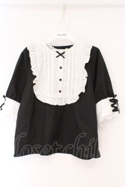 画像1: DearMyLove / ラウンドフリルメイドブラウス 3L クロ×シロ O-26-03-24-062-EL-TO-OW-OS