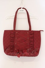 画像1: m petit by misako / キルティングレースアップトートバッグ  アカ O-26-03-24-006-LO-BG-OW-ZTK051 (1)