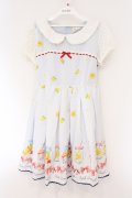 Ank Rouge / フルーツ柄ワンピース M サックス O-26-03-24-067-CA-OP-OW-OS