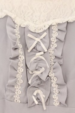 画像2: mille fille closet by LODISPOTTO / レース切替ワンピース M ブルーグレー O-26-03-24-068-LO-OP-OW-OS