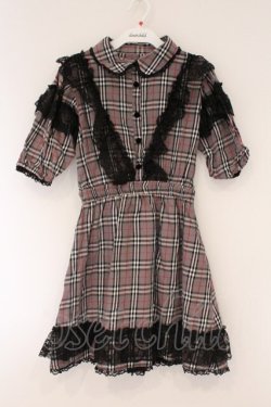 画像1: Swankiss / ラッセルレース配色チェックワンピース F グレー O-26-03-24-069-CA-OP-OW-OS