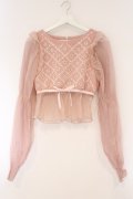Swankiss / SX　bijous puff 　トップス F ピンク O-26-03-24-070-CA-TO-OW-OS