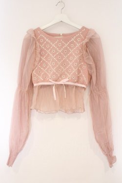 画像1: Swankiss / SX　bijous puff 　トップス F ピンク O-26-03-24-070-CA-TO-OW-OS