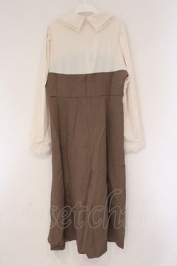 画像3: DearMyLoveRose / マーメイドクラシカルワンピース 3L アイボリー×ブラウン O-26-03-24-080-EL-OP-OW-OS