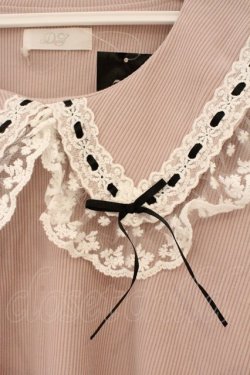 画像2: DearMyLove / レースフリル襟上品リブカットソー M ピンク O-26-03-24-081-EL-TO-OW-OS