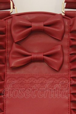 画像2: axes femme kawaii / ツインリボンラウンドハンドバッグ  アカ O-26-03-24-007-AX-BG-OW-OS