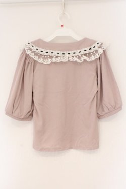 画像3: DearMyLove / レースフリル襟上品リブカットソー M ピンク O-26-03-24-081-EL-TO-OW-OS