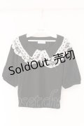 DearMyLove / レースフリル襟上品リブカットソー M クロ O-26-03-24-084-EL-TO-OW-OS