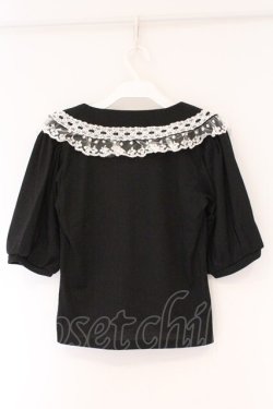 画像3: DearMyLove / レースフリル襟上品リブカットソー M クロ O-26-03-24-084-EL-TO-OW-OS