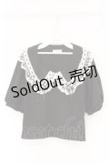 DearMyLove / レースフリル襟上品リブカットソー L クロ O-26-03-24-086-EL-TO-OW-OS