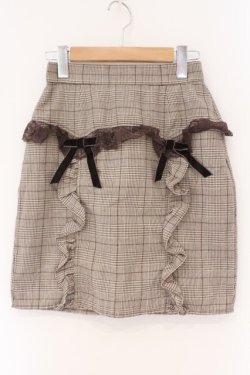 画像1: Ank Rouge / 2つリボンスカート M ブラウン O-26-03-24-089-CA-SK-OW-OS