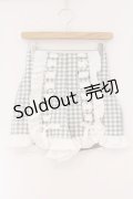 mon lily / レースアップギンガムショートパンツ M グレー O-26-03-24-090-LO-PA-OW-OS