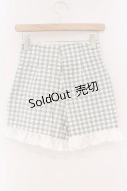 画像3: mon lily / レースアップギンガムショートパンツ M グレー O-26-03-24-090-LO-PA-OW-OS
