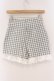 画像3: mon lily / レースアップギンガムショートパンツ M グレー O-26-03-24-090-LO-PA-OW-OS (3)